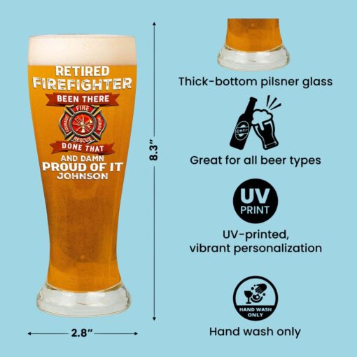 Personalized Firefighter Pilsner Glass NPHM5300505 - Image 7