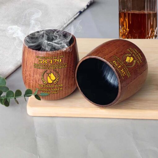 Personalized Vietnam Veteran Wooden Bourbon Whiskey Mug QFTD5060605 - Image 4