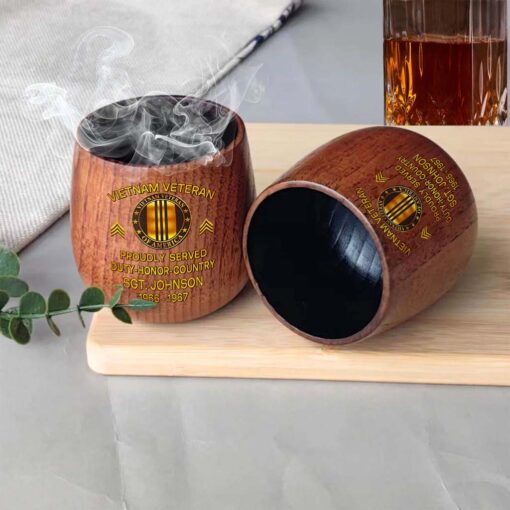 Personalized Vietnam Veteran Wooden Bourbon Whiskey Mug QFTD5060606 - Image 4