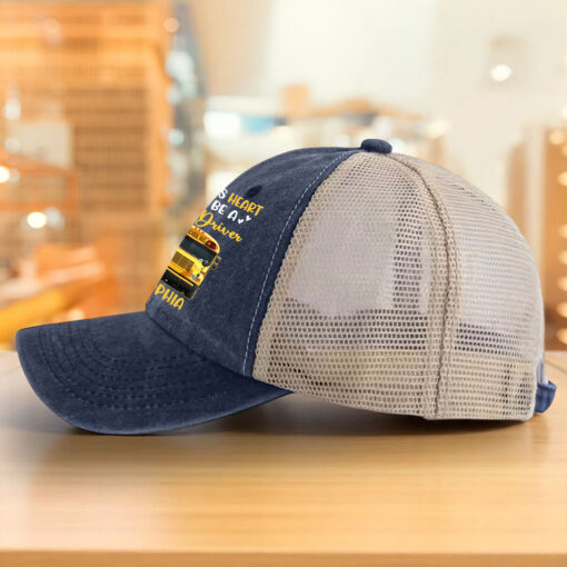 Personalized School Bus Driver Demin Hat With Mesh QFHM5180603 - Image 9