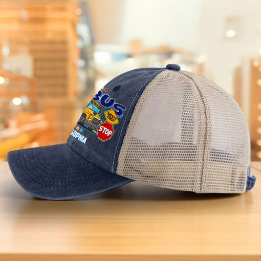 Personalized School Bus Driver Demin Hat With Mesh QFHM5180602 - Image 9