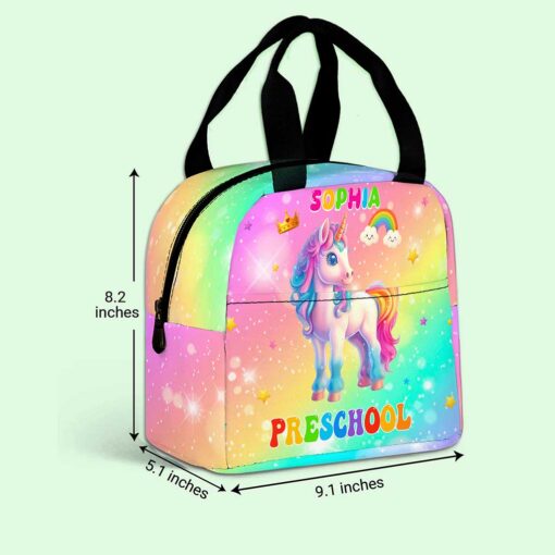 Personalized Unicorn Preschool Backpack, Custom Name Girls School Bag, Rainbow Pink Toddler Backpack, Back To School Gift For Kids MQND5210602-DX - Image 7