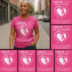 Custom Breast Cancer Shirt, I Wear Pink For Family Shirt, Breast Cancer Awareness Gift UKTD5210604