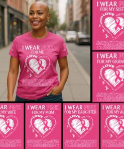 Custom Breast Cancer Shirt, I Wear Pink For Family Shirt, Breast Cancer Awareness Gift UKTD5210604