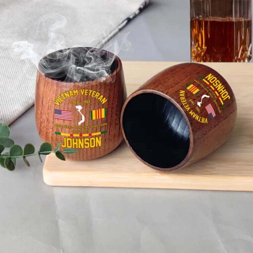 Personalized Vietnam Veteran Wooden Bourbon Whiskey Mug QFTD5060601 - Image 4