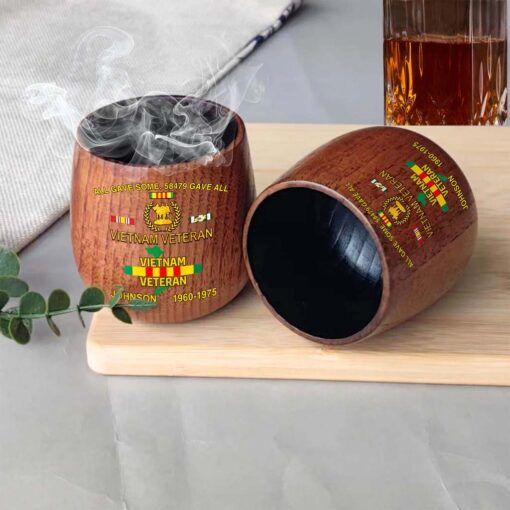 Personalized Vietnam Veteran Wooden Bourbon Whiskey Mug QFTD5060602 - Image 6