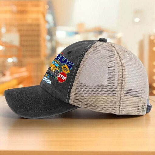 Personalized School Bus Driver Demin Hat With Mesh QFHM5180602 - Image 8