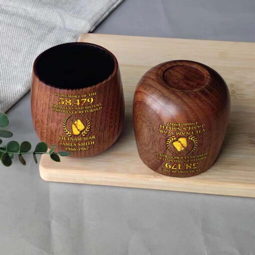 Personalized Vietnam Veteran Wooden Bourbon Whiskey Mug QFTD5060605 - Image 3