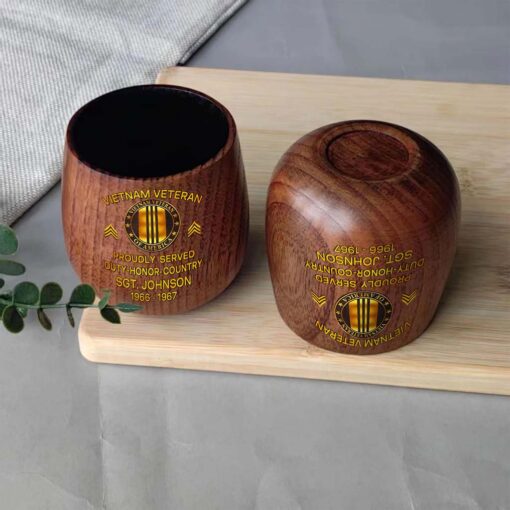 Personalized Vietnam Veteran Wooden Bourbon Whiskey Mug QFTD5060606 - Image 3