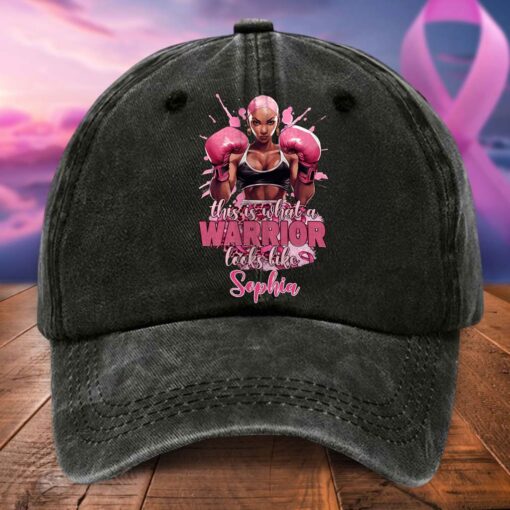 Custom Breast Cancer Awareness Distressed Washed Printed Hat UKTD5230601 - Image 3