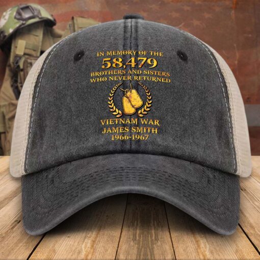 Personalized Vietnam Veteran Baseball Cap, 2D Denim Hat With Mesh QFTD5160605 - Image 3