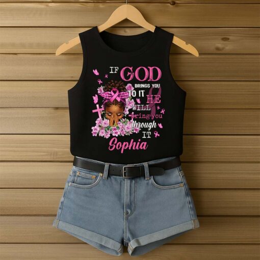 Personalized Name Breast Cancer Awareness 3D All-Over Printed Tank Top QFTD5180603 - Image 3