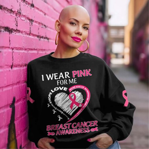 Custom Breast Cancer Shirt, I Wear Pink For Family Shirt, Breast Cancer Awareness Gift UKTD5210604 - Image 4