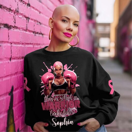 Custom Breast Cancer Shirt, This Is What A Warrior Looks Like Breast Cancer Awareness Shirt UKTD5210603 - Image 8