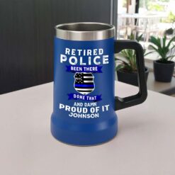 Custom Police Retirement Beer Tumbler With Handle THTD5210601