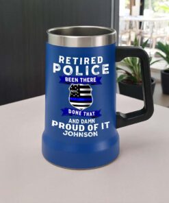 Custom Police Retirement Beer Tumbler With Handle THTD5210601
