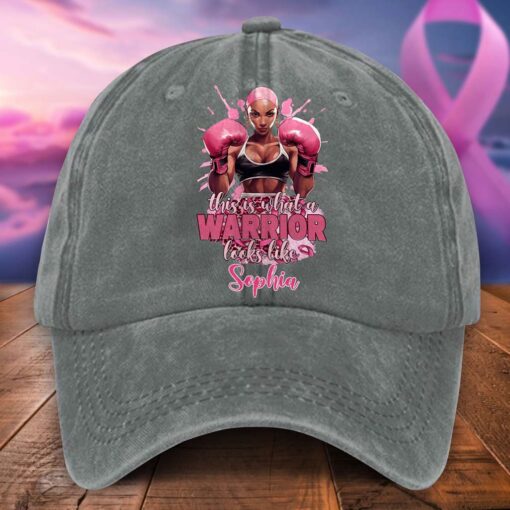 Custom Breast Cancer Awareness Distressed Washed Printed Hat UKTD5230601 - Image 6