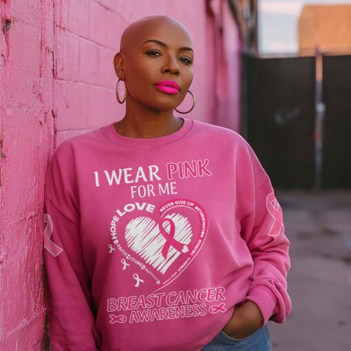 Custom Breast Cancer Shirt, I Wear Pink For Family Shirt, Breast Cancer Awareness Gift UKTD5210604 - Image 6