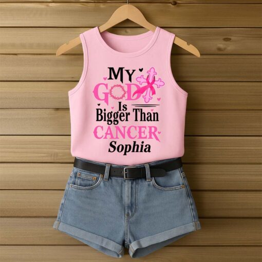 Personalized Name Breast Cancer Awareness 3D All-Over Printed Tank Top QFTD5180604 - Image 2