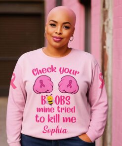 Custom Breast Cancer Shirt, Breast Cancer Awareness Gift UKTD5210605