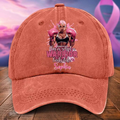 Custom Breast Cancer Awareness Distressed Washed Printed Hat UKTD5230601 - Image 5