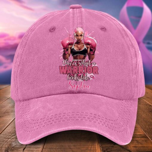 Custom Breast Cancer Awareness Distressed Washed Printed Hat UKTD5230601 - Image 4