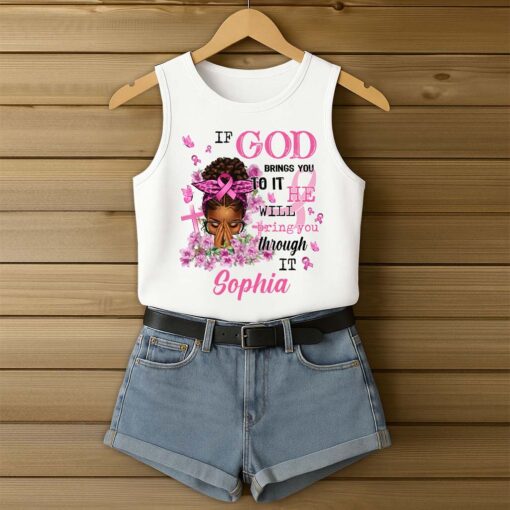Personalized Name Breast Cancer Awareness 3D All-Over Printed Tank Top QFTD5180603 - Image 2