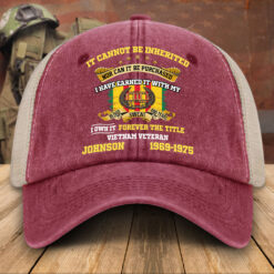 Personalized Vietnam Veteran Baseball Cap, 2D Denim Hat With Mesh QFTD5160603