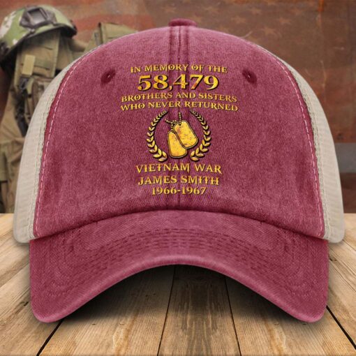 Personalized Vietnam Veteran Baseball Cap, 2D Denim Hat With Mesh QFTD5160605 - Image 4