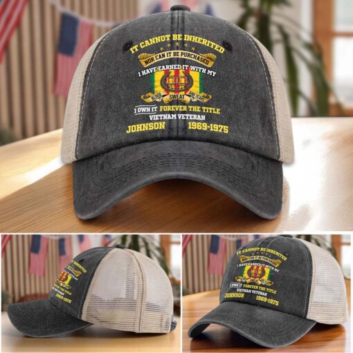 Personalized Vietnam Veteran Baseball Cap, 2D Denim Hat With Mesh QFTD5160603 - Image 5