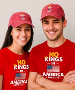 No King In America Since 1776 Printed Demin Hat - Shirt QFHM5100604