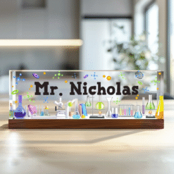 Science Lab Teacher Sign, Personalized Teacher Desk Name Plate, Teachers Desk MQND5060650
