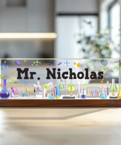 Science Lab Teacher Sign, Personalized Teacher Desk Name Plate, Teachers Desk MQND5060650