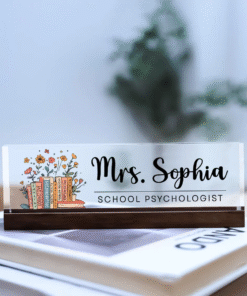 School Psychologist Desk Name Plate, School Psychologist Gifts, Teacher Name Sign MQND5060651