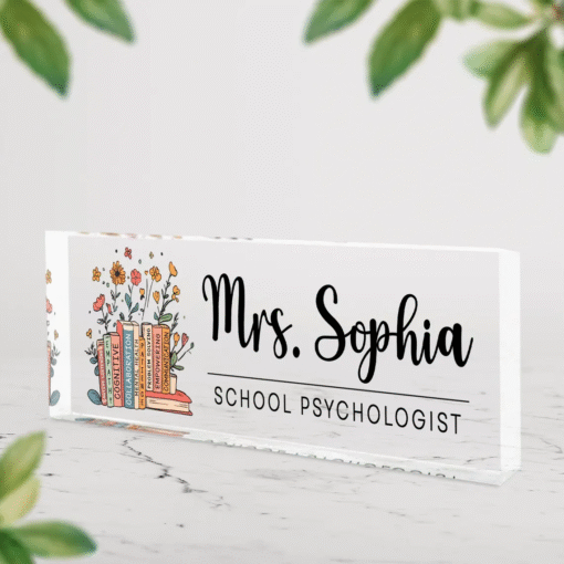 School Psychologist Desk Name Plate, School Psychologist Gifts, Teacher Name Sign MQND5060651 - Image 5