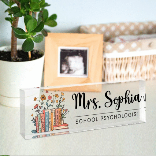 School Psychologist Desk Name Plate, School Psychologist Gifts, Teacher Name Sign MQND5060651 - Image 4