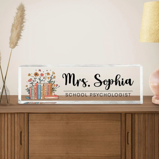 School Psychologist Desk Name Plate, School Psychologist Gifts, Teacher Name Sign MQND5060651 - Image 2