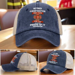 Personalized Retired Firefighter Demin Hat With Mesh QFTZ5130604