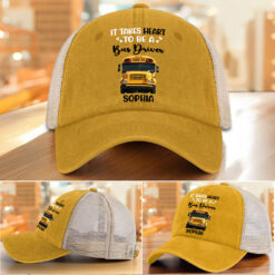 Personalized School Bus Driver Demin Hat With Mesh QFHM5180603
