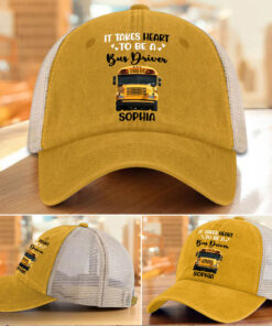 Personalized School Bus Driver Demin Hat With Mesh QFHM5180603