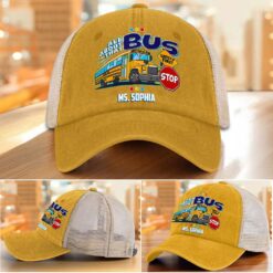 Personalized School Bus Driver Demin Hat With Mesh QFHM5180602