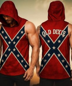 Rebel Heritage Hoodie Tank – Classic Southern Pride Flag QFTD5080705