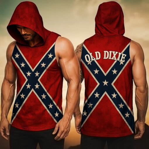 Rebel Heritage Hoodie Tank – Classic Southern Pride Flag QFTD5080705