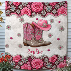 Personalized Cowgirl Boots Quilt Blanket UKHH5110702