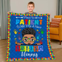 Custom Autism Awareness Quilt Blanket, Gift for Autistic Child – Gift For Autistic Son-Daughter Quilt Blanket UKHM5160702