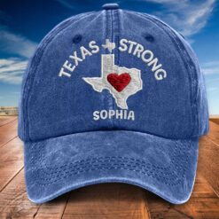 Personalized Texas Embroidery Distressed Washed Cotton Hat NPND5160702