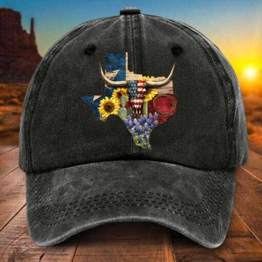 Texas Distressed Washed Cotton Hat PMTZ5160705 - Image 6