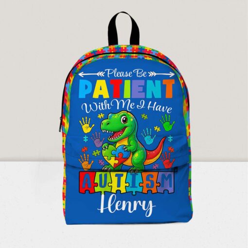 Personalized Backpack for Kids with Autism- Autism Awareness Bag – Back To School Bag for Autistic Child – Gift For Autistic Son QFHM5030701-DX - Image 2