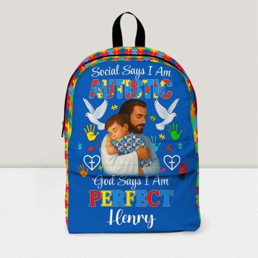 Personalized Backpack for Kids with Autism- Autism Awareness Bag – Back To School Bag for Autistic Child – Gift For Autistic Son Daughter UKHM5070701-DX - Image 2