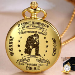 Personalized Retired Police Vintage Pocket Watch UKHH250704